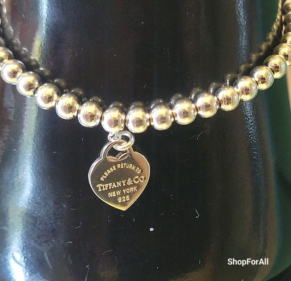 Tiffany & Co. Silver Bead Bracelet heart Tag - Picture 8 of 14